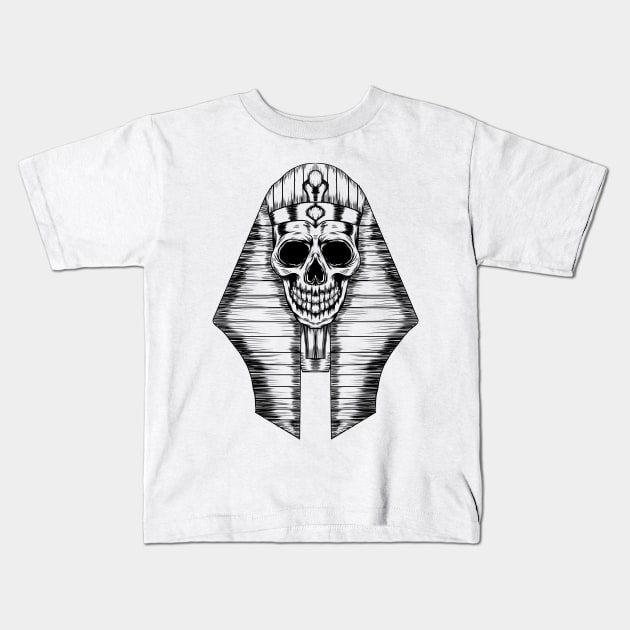 tutankhamun skull Kids T-Shirt by Amartwork